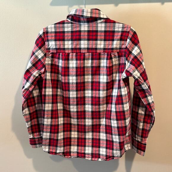 The Children’s Place Boy’s Small Red Plaid Poplin Button Down Shirt - Picture 8 of 8